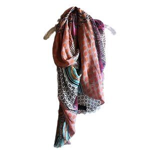 Nardi & Tagliaferri Multicolor Patchwork Maxi 36" x 75" Scarf